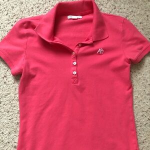 Juniors ' Pink Polo Shirt - Classic Short Sleeve Top